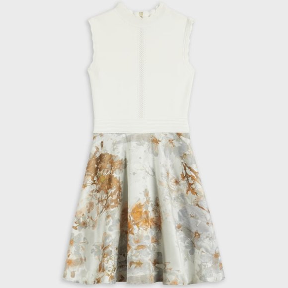 Ted Baker Vanilla Jacquard Skirted Dress - Picture 2 of 5